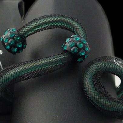 Avvolto Black Acrylic Green Bracelet