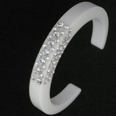 Diva White Acrylic Bracelet