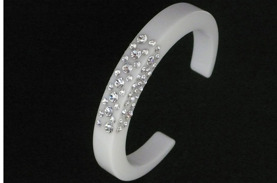 Diva White Acrylic Bracelet