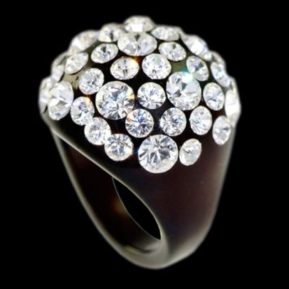 Baronessa Black Acrylic Ring