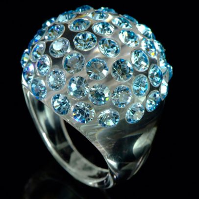 Bombata Transparent Aquamarine Acrylic Ring