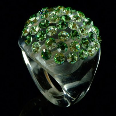 Bombata Transparent Verde Acrylic Ring