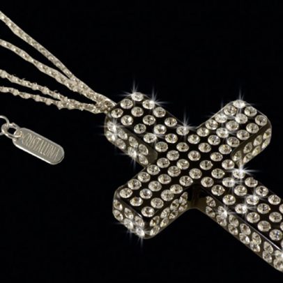 Cruz Latina S-Art (mit Silberkette /925 rhodiniert) Black Acrylic Necklace