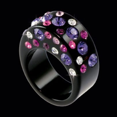 Diva Black Colorful Acrylic Ring