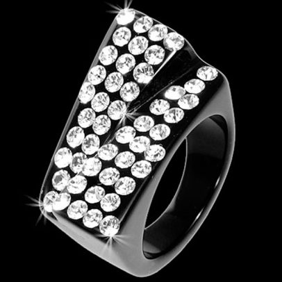 Gemini Black Acrylic Ring