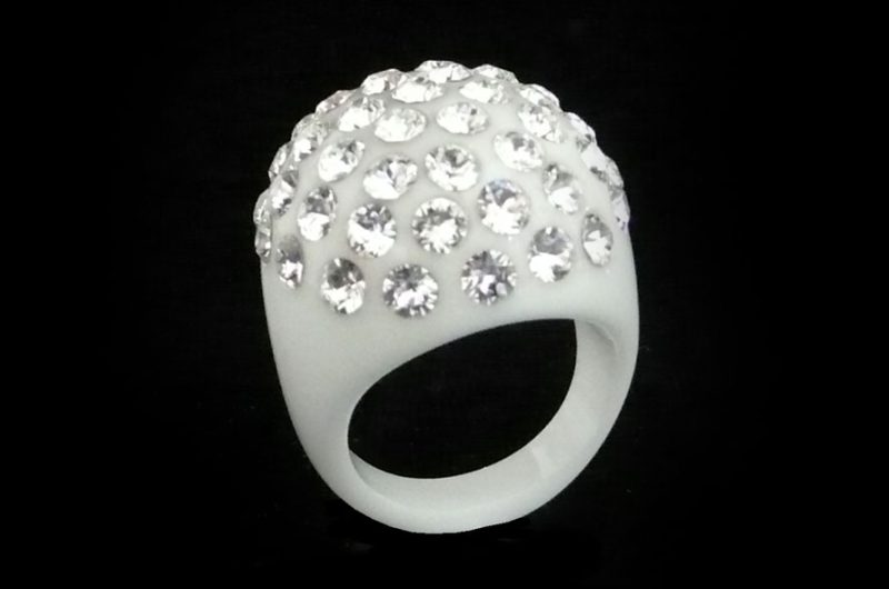 Bombata White Acrylic Ring